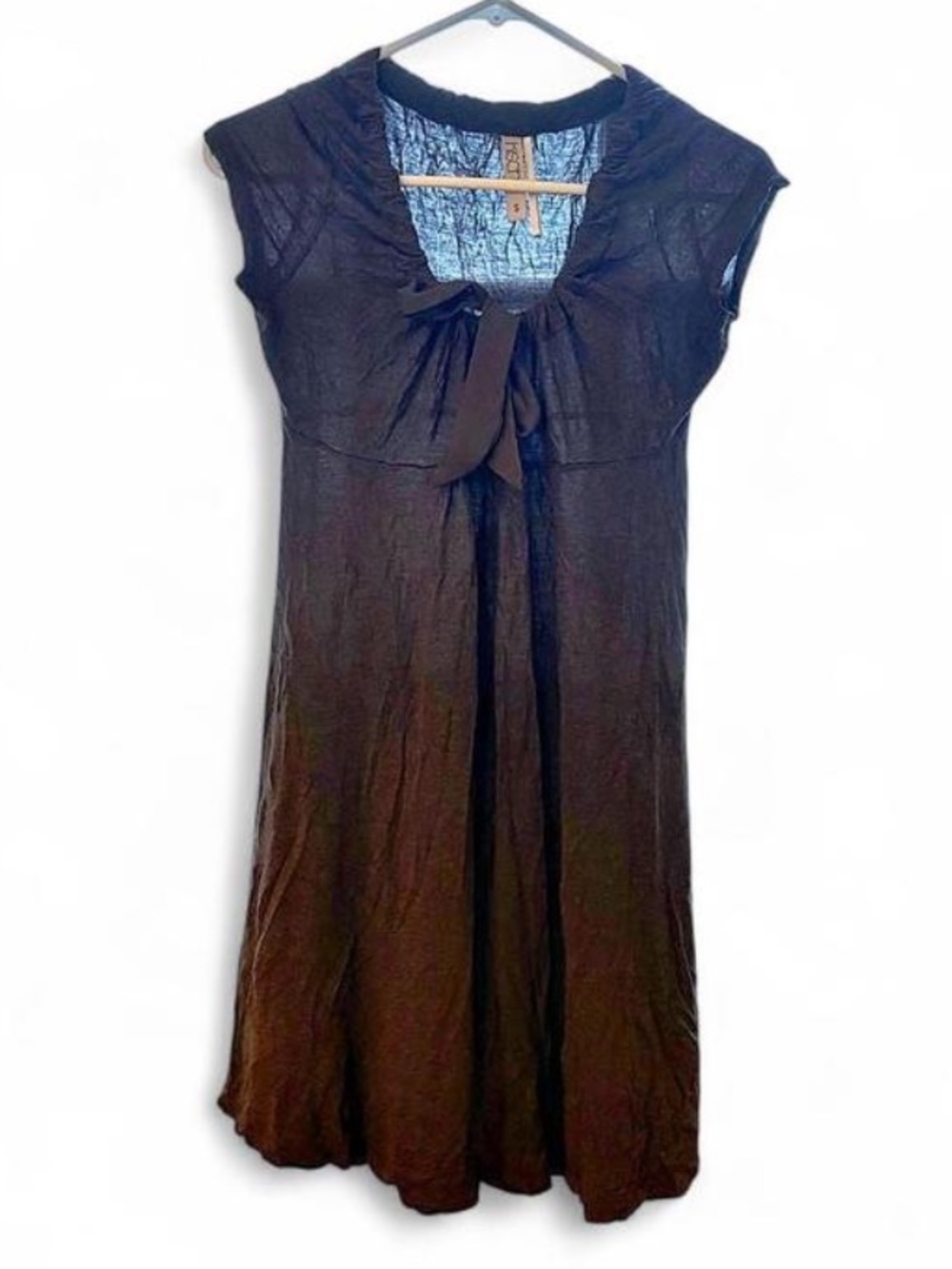 Kische Chocolate Brown Tie-Front Midi Dress